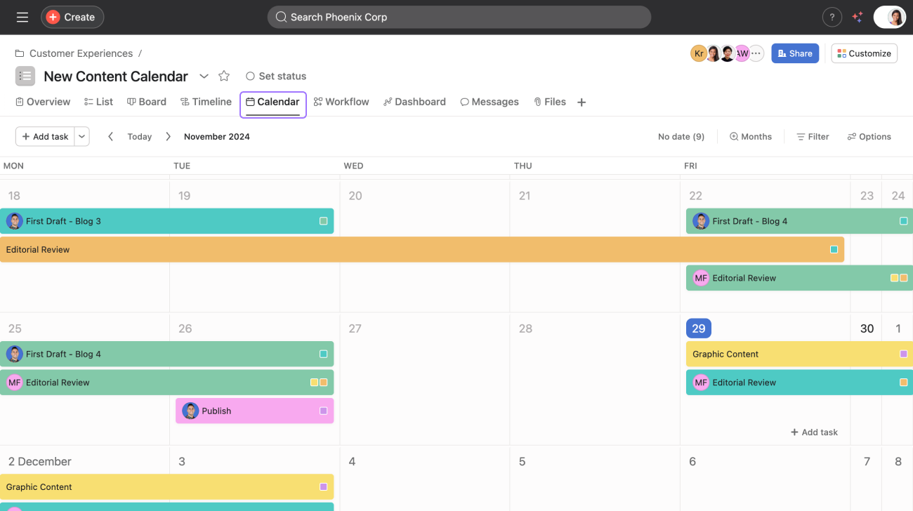 Asana Monthly Visual Example Graphic